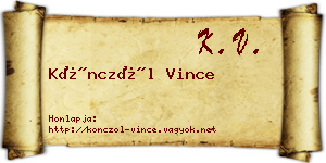 Könczöl Vince névjegykártya