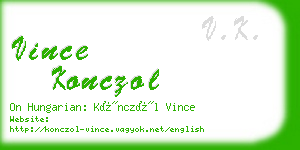 vince konczol business card